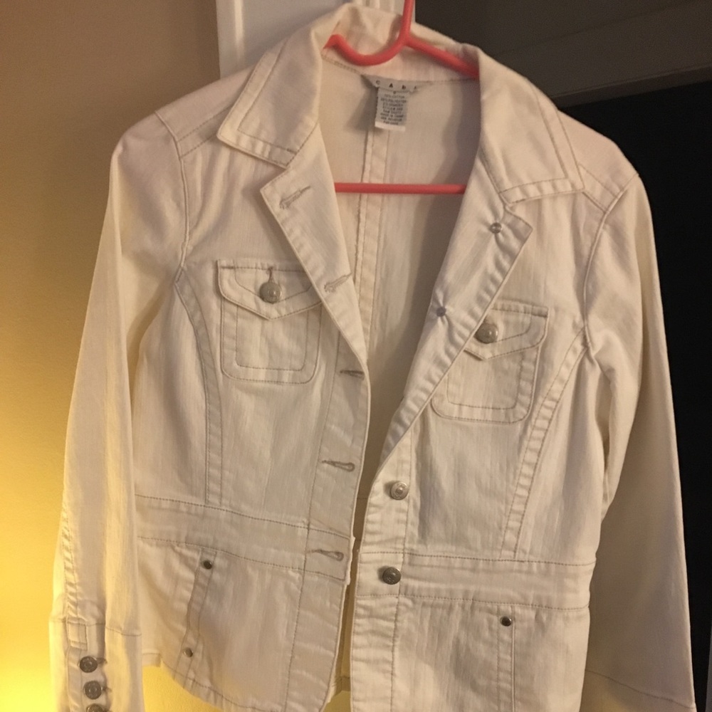 Cabi White Jean jacket